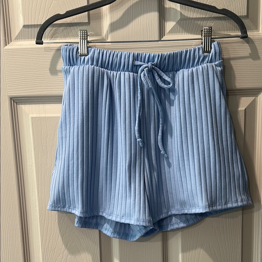 Gilli Small Light Blue Ribbed Women's Shorts